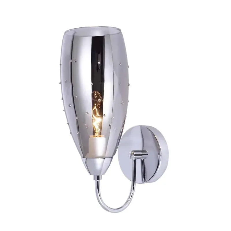 Kinkiet szklany chromowany z kryształkami MBM2170/1 A z serii GRACE - Lampy Italux Niska cena